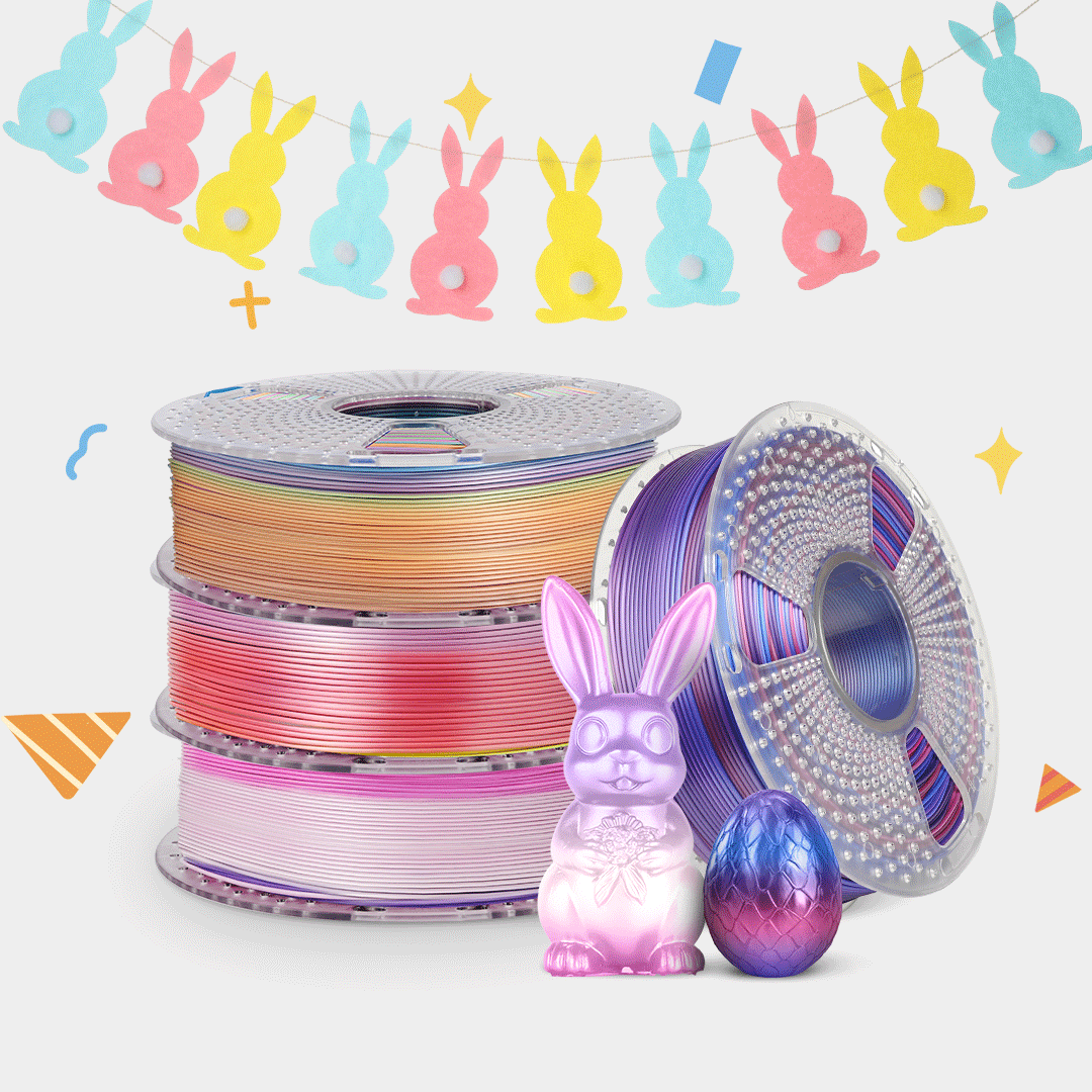 SUNLU Paquets multicolores 1KG*4 rouleaux, Pack d'impression 3D ultime pour des créations printanières vibrantes !