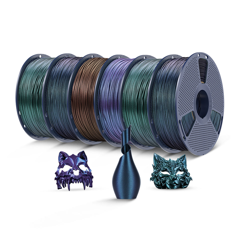 SUNLU PLA Galaxy Filament Esthétique 1KG, Filament PLA à Changement de Couleur, Poudre Nacrée Ultrafine Étincelante