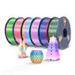 [MOQ : 3 Rouleaux] PLA, PLA Transparent Rainbow, SILK, PETG Rainbow Filament 1KG