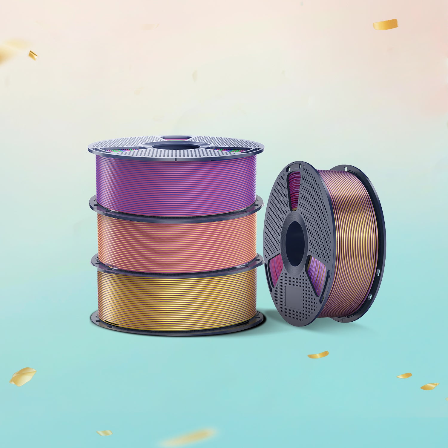 [13e Anniv.] Silk Multicolore (Bicolore, Tricolore, Quatre couleurs). PLA+ Soie Unicolore Filament 1KG
