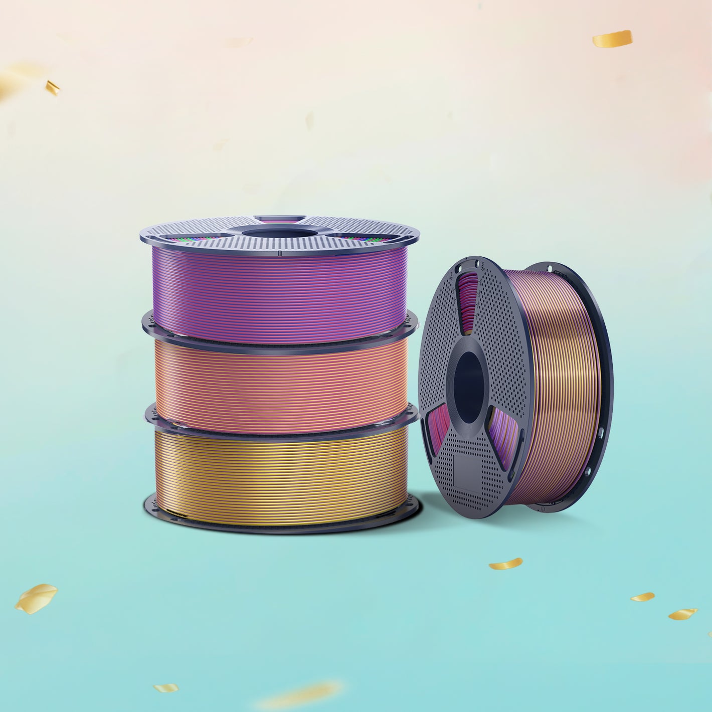 [13e Anniv.] Silk Multicolore (Bicolore, Tricolore, Quatre couleurs). PLA+ Soie Unicolore Filament 1KG