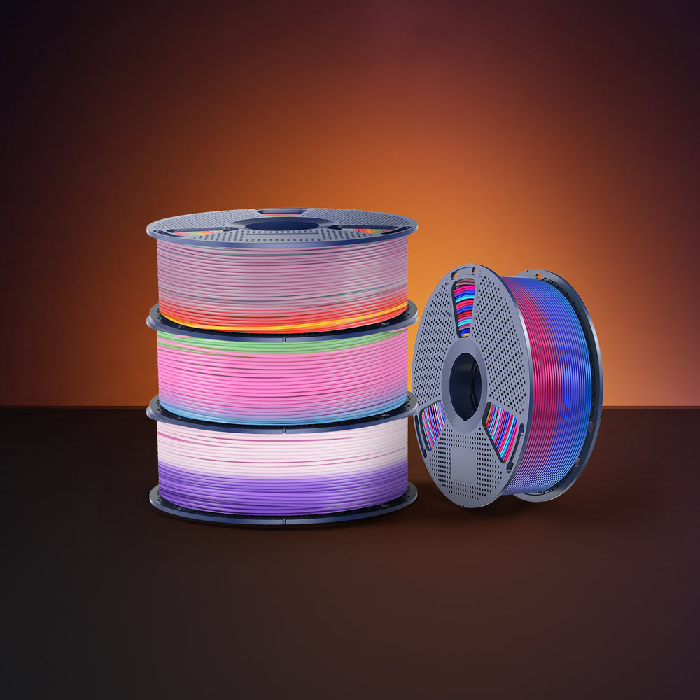 [3 rouleaux min.] PLA Rainbow, PLA Transparent Rainbow, SILK Rainbow Filament 1KG