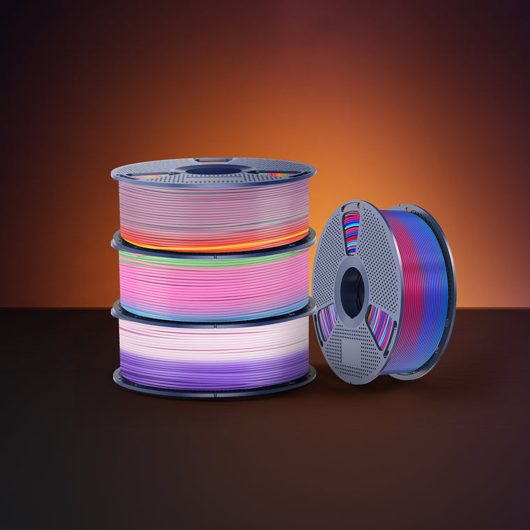 [3 rouleaux min.] PLA Rainbow, PLA Transparent Rainbow, SILK Rainbow Filament 1KG
