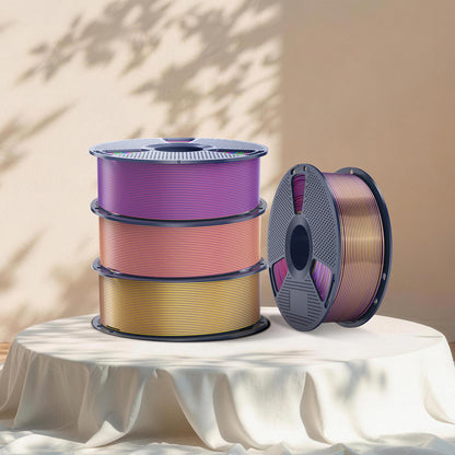 [MOQ : 3 Rouleaux] Silk Multicolore (Bicolore, Tricolore, Quatre couleurs). PLA+ Soie Unicolore Filament 1KG