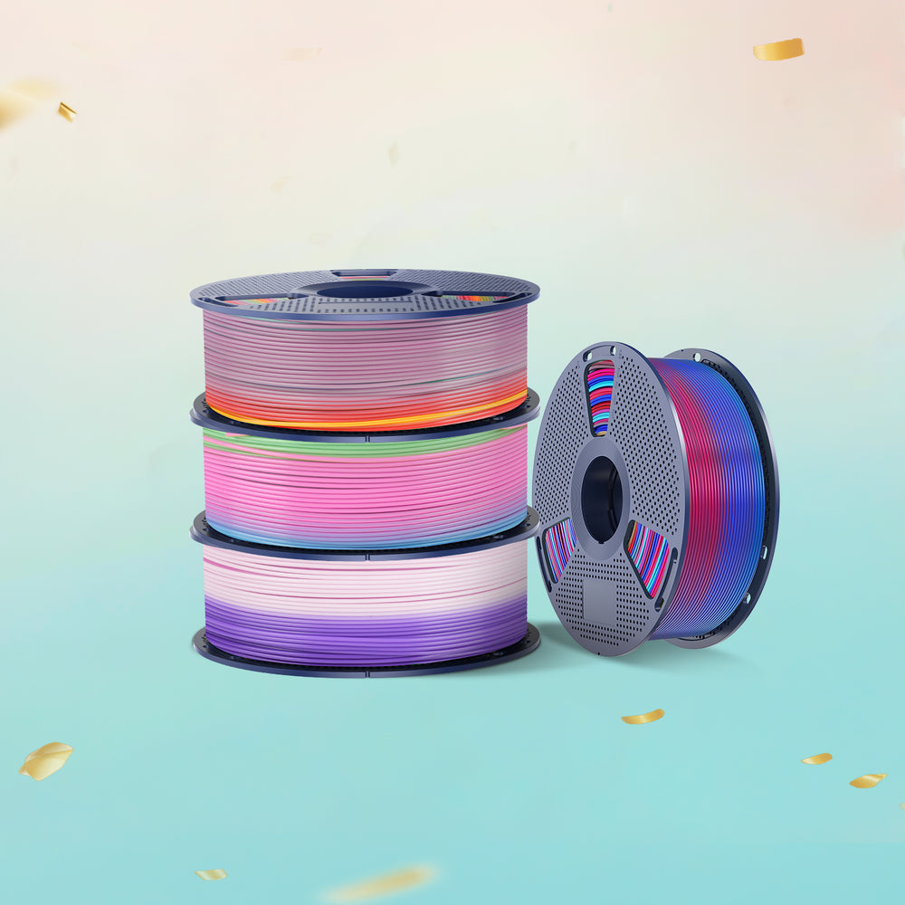 [MOQ : 3 Rouleaux] PLA Rainbow, PLA Transparent Rainbow, SILK Rainbow Filament 1KG