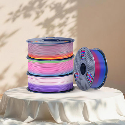 [MOQ : 3 Rouleaux] PLA, PLA Transparent Rainbow, SILK, PETG Rainbow Filament 1KG