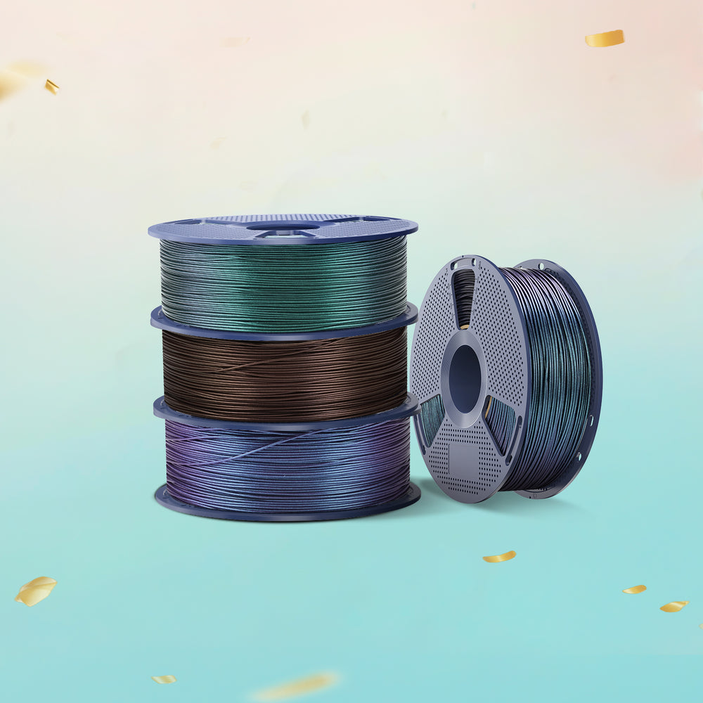 SUNLU PLA Galaxy Filament Esthétique 1KG, Filament PLA à Changement de Couleur, Poudre Nacrée Ultrafine Étincelante
