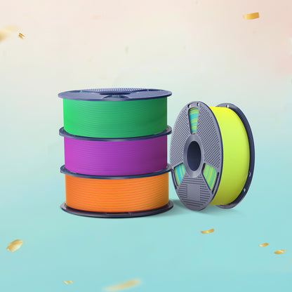 [13e Anniv.] PLA Matte Dual-Color Filament Esthétique pour Imprimante 3D 1KG, Dégradés Bicolores Fluides & Finition Mate Douce