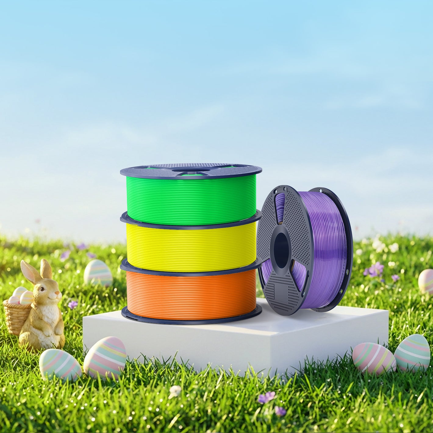 [MOQ : 6 Rouleaux] SUNLU PLA – Nouvelle Collection : Série Néon Fluorescent & Transparent – Diamètre 1,75 mm – Bobine de 1 kg