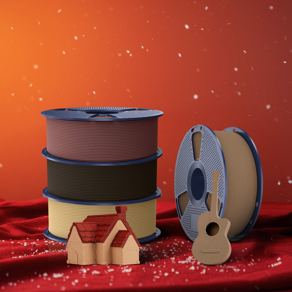 [MOQ : 3 Rouleaux] Optimized Wood PLA Filament 1KG, Bois Optimisé pour Imprimante 3D 1KG, Texture Bois Optimisée et Améliorée