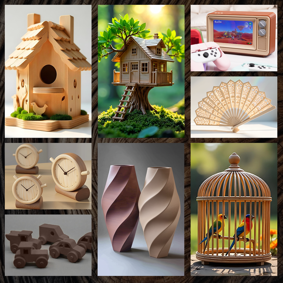 [MOQ : 3 Rouleaux] Optimized Wood PLA Filament 1KG, Bois Optimisé pour Imprimante 3D 1KG, Texture Bois Optimisée et Améliorée