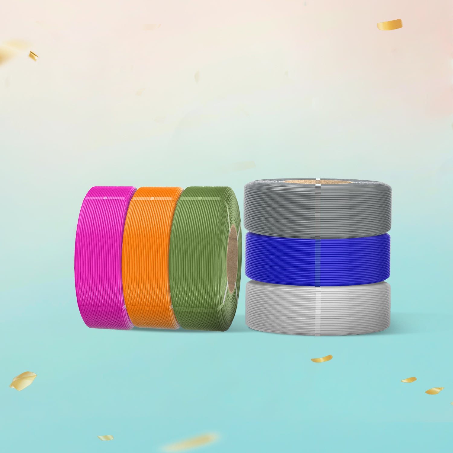 SUNLU Filament de Recharge 1KG, Refill, PLA, PLA+, PLA+2.0, PETG compatible avec 2025 bobines réutilisables SUNLU 3ème génération et BambuLab, 1KG 1.75mm Filament