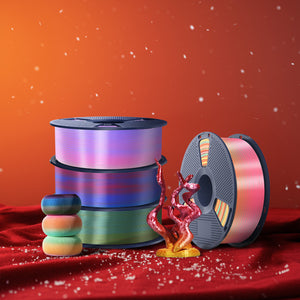 [MOQ : 3 Rouleaux] PLA, PLA Transparent Rainbow, SILK, PETG Rainbow Filament 1KG