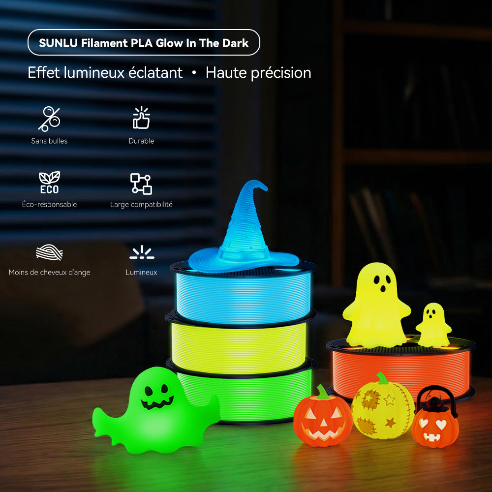 [MOQ : 3 Rouleaux] PLA Lumineux Filament 1KG, PLA Glow in The Dark
