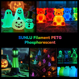 [MOQ : 3 Rouleaux] Filament PETG Lumineux (Phosphorescent) pour imprimante 3D 1KG