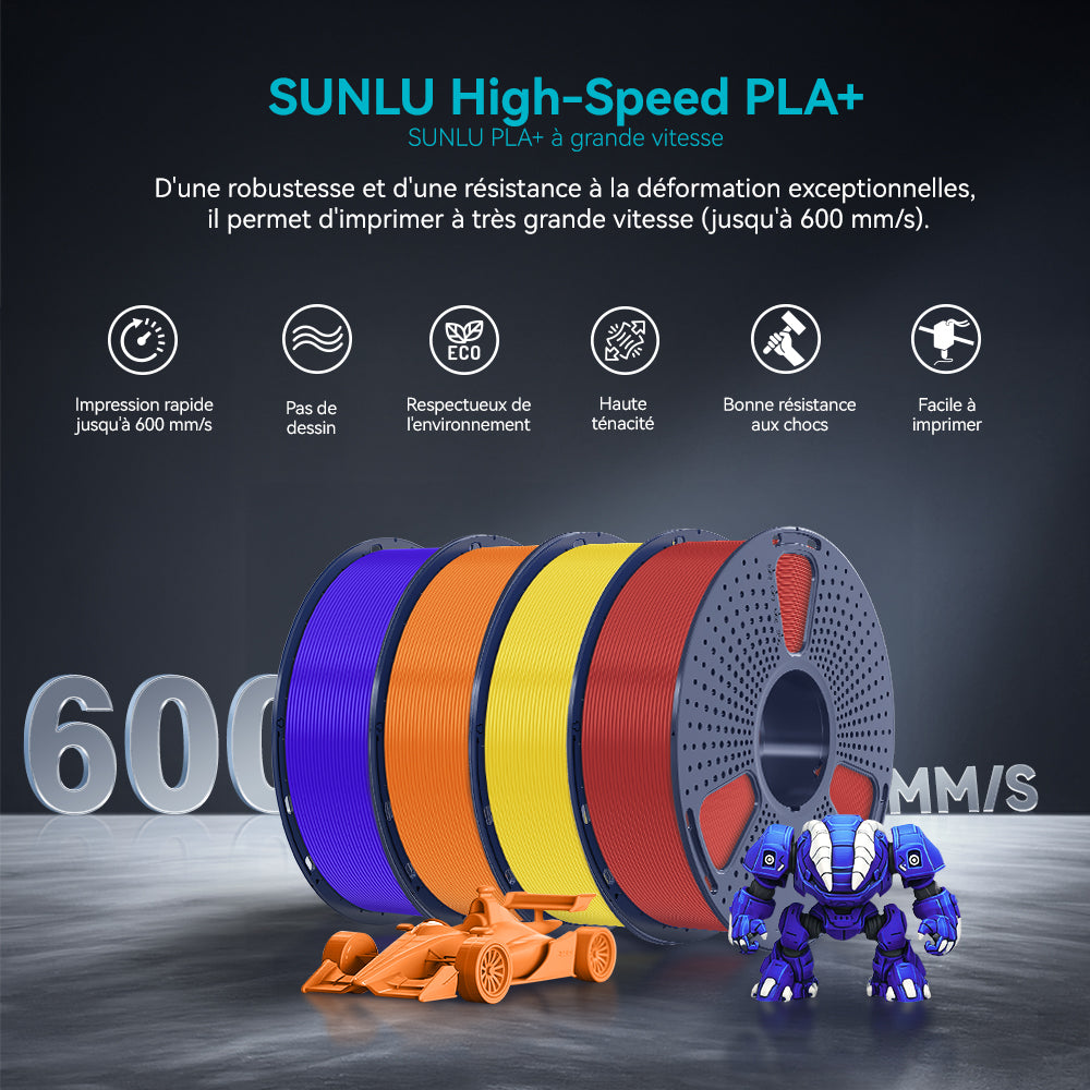 [MOQ : 6 Rouleaux] High Speed PLA+(PLA Plus), Filament PLA+ Haute Vitesse Pour Imprimante 3D 1KG