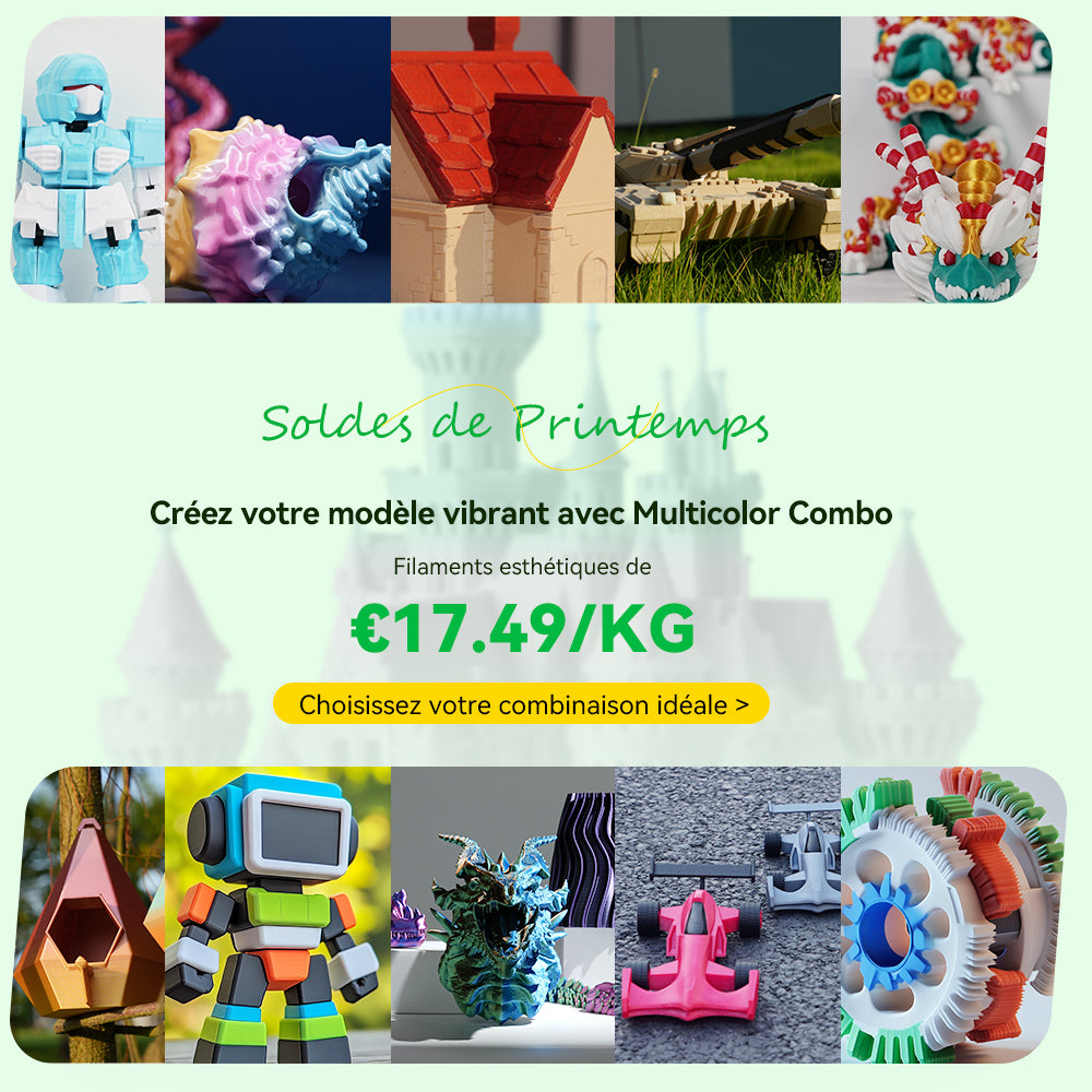[Spring Vibrant Color Combo | MOQ: 2 Ensembles]Bundle de Filament Multicolore PLA, PLA+, PLA Meta, PLA Mat de 3KG