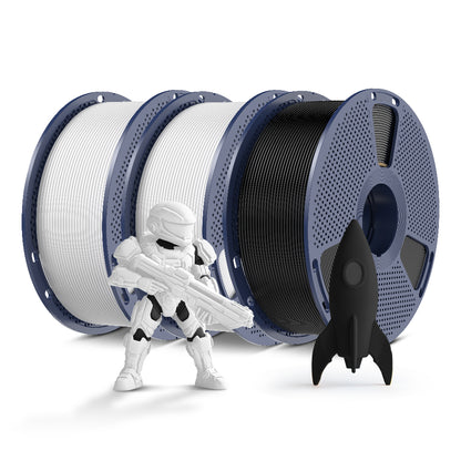 [MOQ : 6 Rouleaux] Série Monochrome : Filament PETG, PLA & Haute Vitesse. L’Essence du Noir, Blanc et Gris en Qualité Professionnelle.