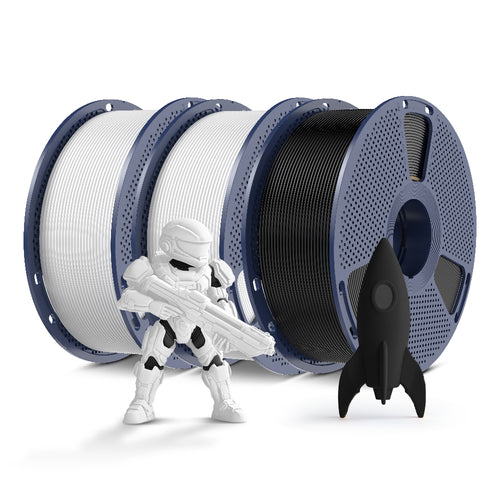 [MOQ : 6 Rouleaux] Série Monochrome : Filament PETG, PLA & Haute Vitesse. L’Essence du Noir, Blanc et Gris en Qualité Professionnelle.