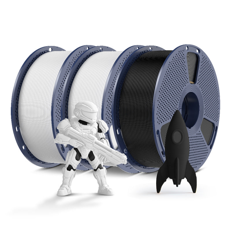 [MOQ : 6 Rouleaux] Série Monochrome : Filament PETG, PLA & Haute Vitesse. L’Essence du Noir, Blanc et Gris en Qualité Professionnelle.