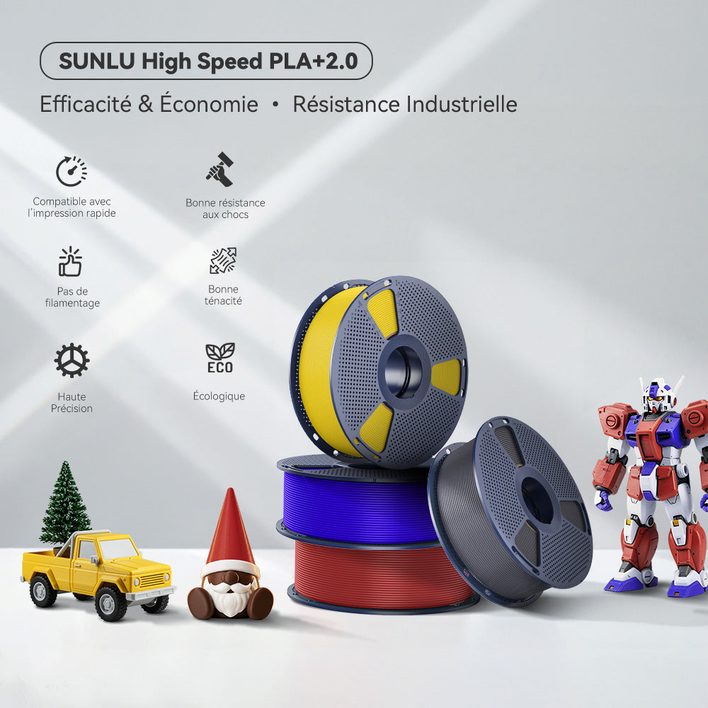 [MOQ : 6 Rouleaux] High Speed PLA+ 2.0, Upgraded PLA+(PLA Plus) Filament 1KG